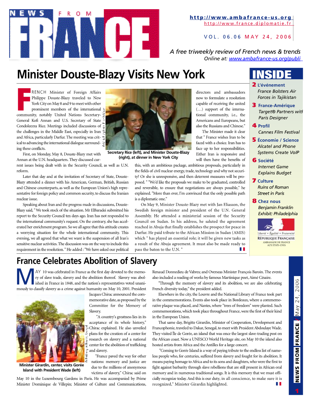 News from FRANCE Celebration of the Philadelphian Founding Father