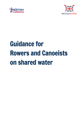 Guidance for Rowers and Canoeists on Shared Waters