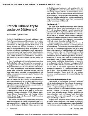 French Fabians Try to Undercut Mitterrand