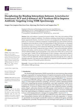 Deciphering the Binding Interactions Between Acinetobacter Baumannii ACP and Β-Ketoacyl ACP Synthase III to Improve Antibiotic Targeting Using NMR Spectroscopy