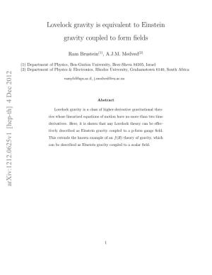 Lovelock Gravity Is Equivalent to Einstein Gravity Coupled to Form Fields
