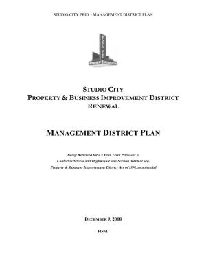Management District Plan
