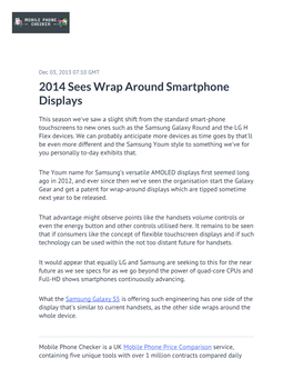 2014 Sees Wrap Around Smartphone Displays