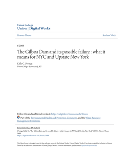 The Gilboa Dam and Its Possible Failure : What It Means for NYC And