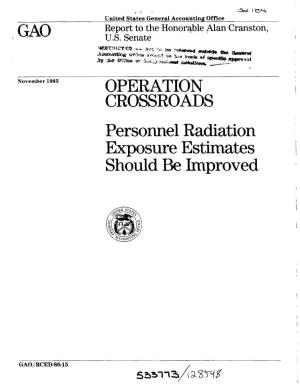 RCED-86-15 Operation Crossroads: Personnel Radiation Exposure