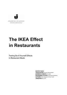 The IKEA Effect in Restaurants