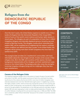 Refugees from the DEMOCRATIC REPUBLIC of the CONGO