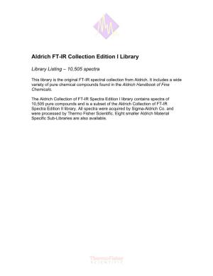 Aldrich FT-IR Collection Edition I Library