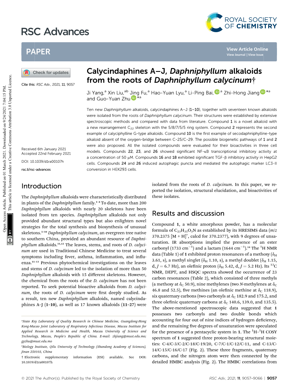 Calycindaphines A–J, Daphniphyllum Alkaloids from the Roots of Daphniphyllum Calycinum