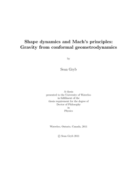Shape Dynamics and Mach's Principles: Gravity from Conformal