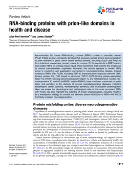 RNA-Binding Proteins with Prion-Like Domains in Health and Disease