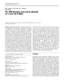 The 1998 Bleaching Event and Its Aftermath on a Coral Reef in Belize