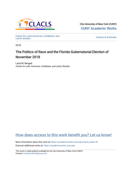 The Politics of Race and the Florida Gubernatorial Election of November 2018