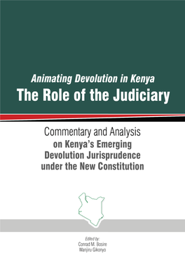 Animating Devolution in Kenya: the Role of the Judiciary