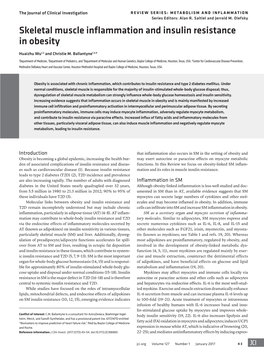 Skeletal Muscle Inflammation and Insulin Resistance in Obesity