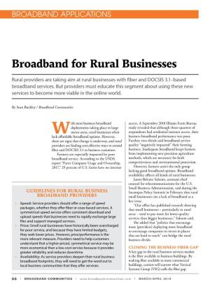 Broadband for Rural Businesses
