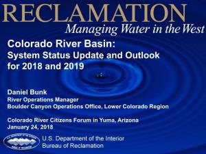 Colorado River Basin: System Status Update and Outlook for 2018 and 2019
