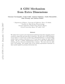 A GIM Mechanism from Extra Dimensions