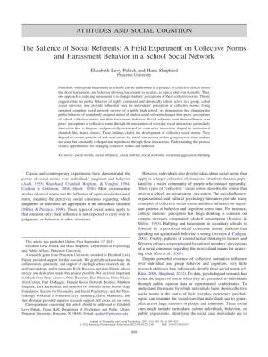 The Salience of Social Referents: a Field Experiment on Collective Norms and Harassment Behavior in a School Social Network