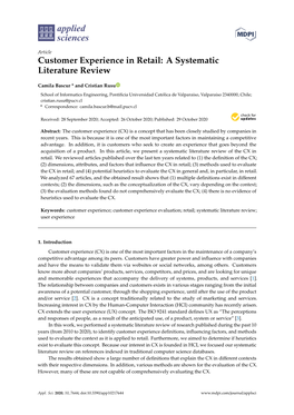Customer Experience in Retail: a Systematic Literature Review
