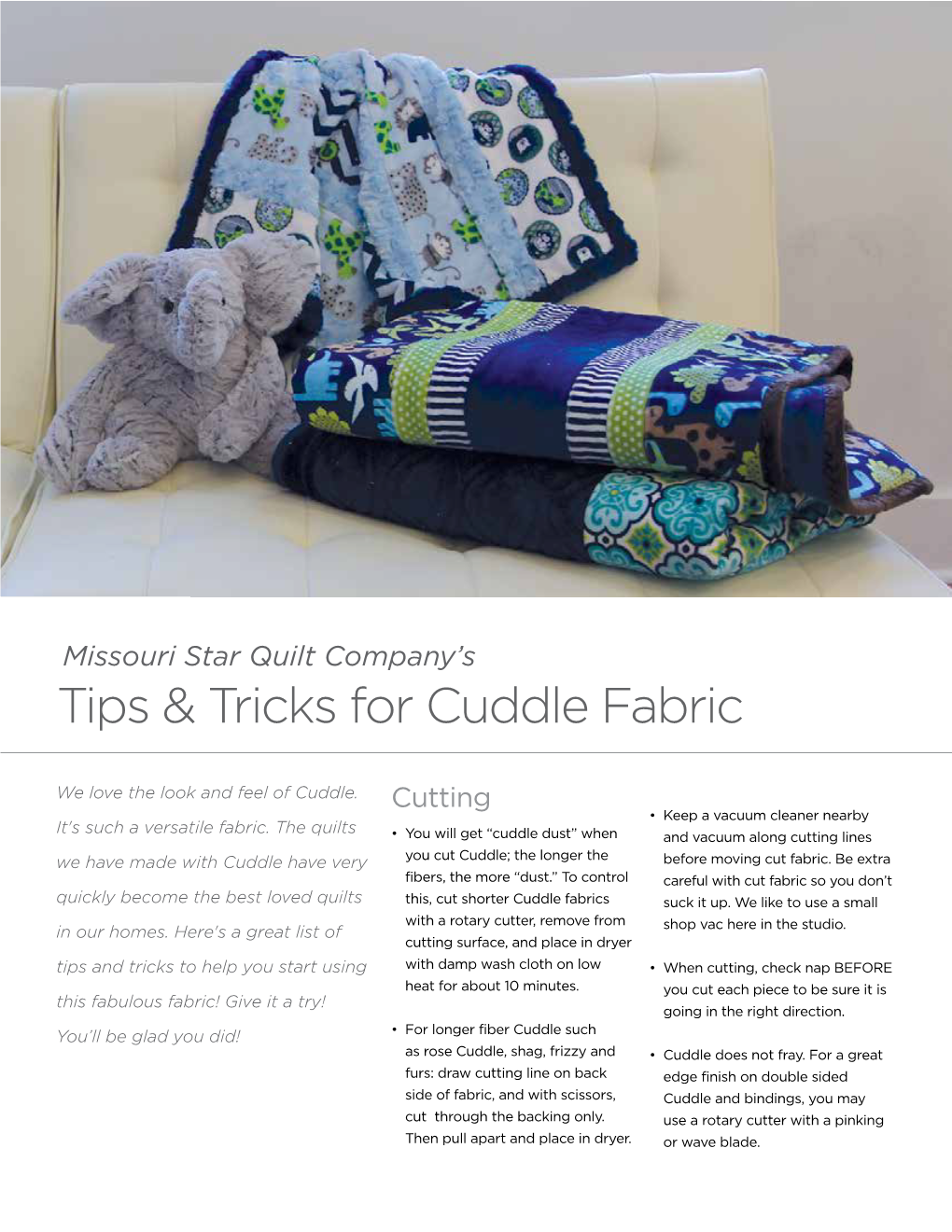 Tips & Tricks for Cuddle Fabric