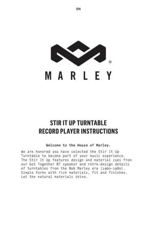 Stir It up Turntable Record Player Instructions