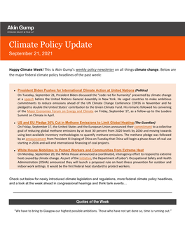 Climate Policy Update