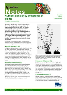 Nutrient Deficiency Symptoms in Plants (DPI Vic)