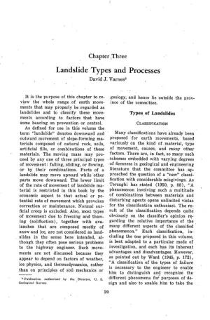 Landslide Types and Processes