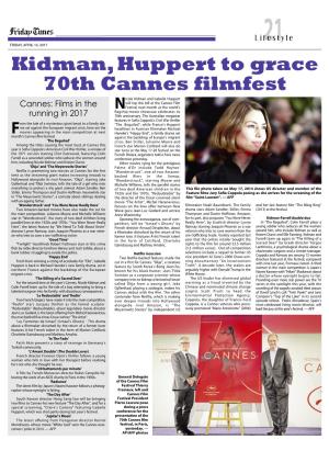 Kidman, Huppert to Grace 70Th Cannes Filmfest
