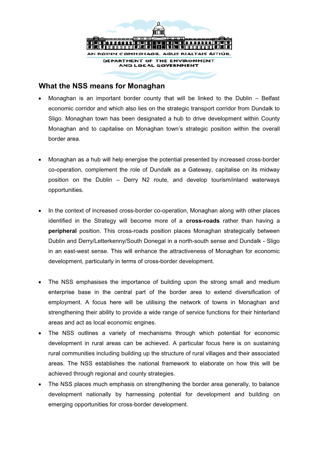 What the NSS Means for Monaghan
