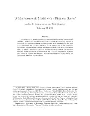 A Macroeconomic Model with a Financial Sector∗