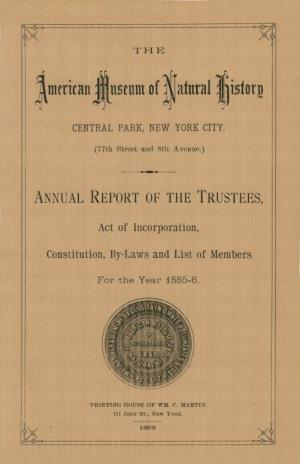 ANNUAL REPORT of the TRUSTEES, Act of Incorporation, Constitution, By-Laws