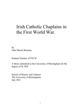 Irish Catholic Chaplains in the First World War