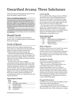 Unearthed Arcana: Three Subclasses