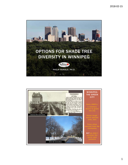 Options for Shade Tree Diversity in Winnipeg