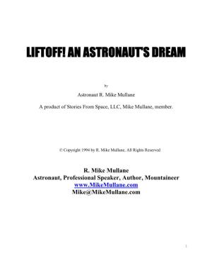 Enjoy This Free Electronic Copy of Astronaut Mike Mullane's Children's Book, Liftoff! an Astronaut's Dream