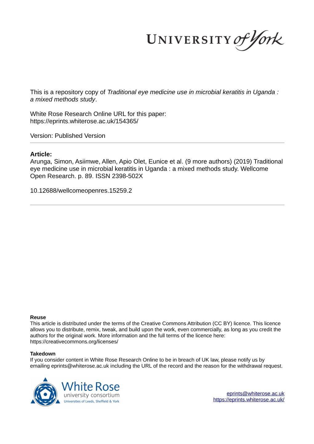 Traditional Eye Medicine Use in Microbial Keratitis in Uganda : a Mixed Methods Study