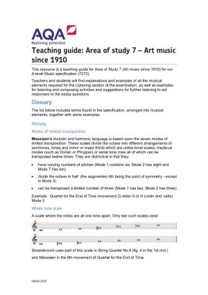Teaching Guide: Area of Study 7