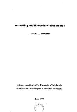 Inbreeding and Fitness in Wild Ungulates