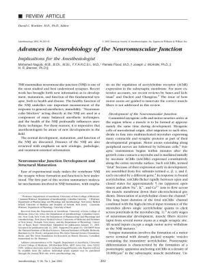 Advances in Neurobiology of the Neuromuscular Junction