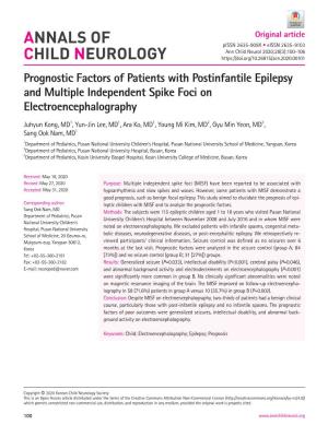 Prognostic Factors of Patients with Postinfantile Epilepsy and Multiple Independent Spike Foci on Electroencephalography