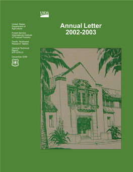 Annual Letter 2002-2003