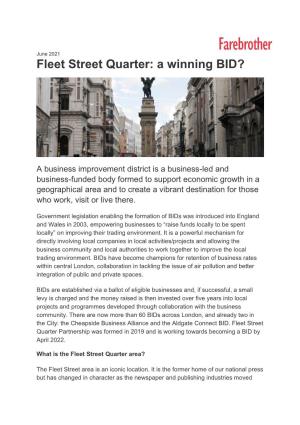 Fleet Street Quarter: a Winning BID?