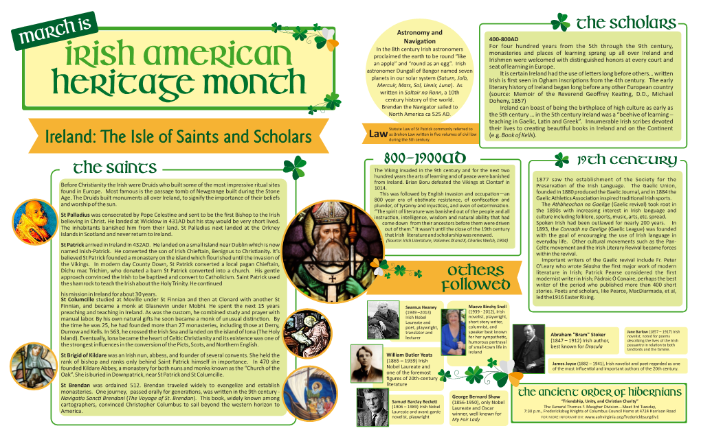 Irish Saints and Scholars Poster