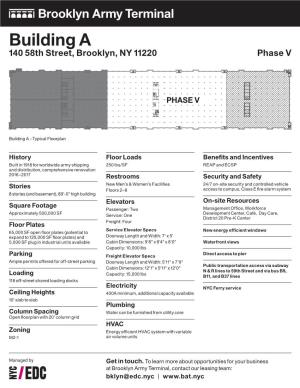 Brooklyn Army Terminal Phase V Spec Sheet