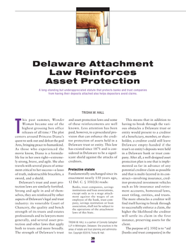 Delaware Attachment Law Reinforces Asset Protection