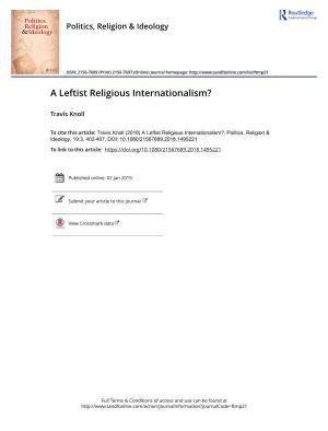 A Leftist Religious Internationalism?