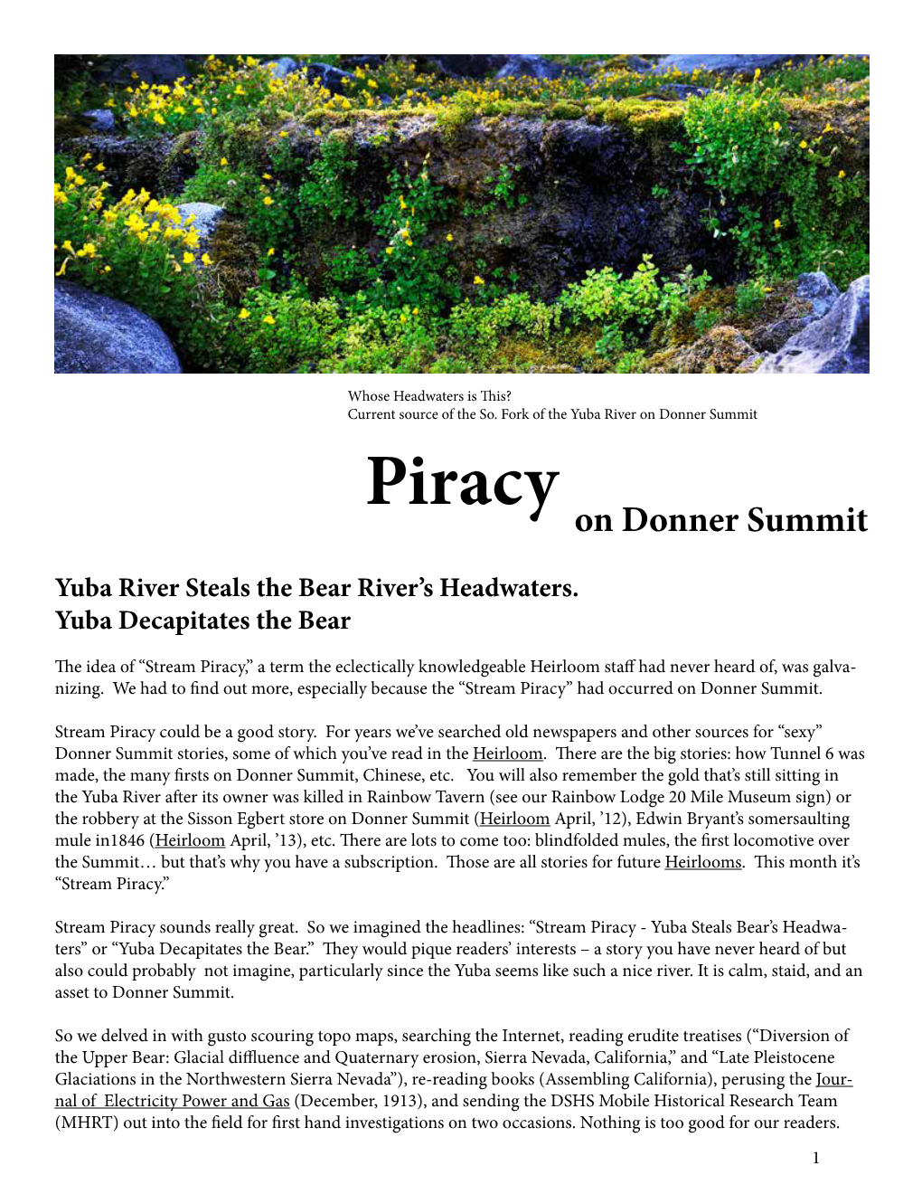 Piracy on Donner Summit