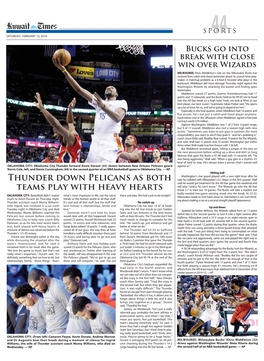 Thunder Down Pelicans As Both Teams Play with Heavy Hearts